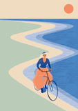 Postkarte Radtour an der Küste