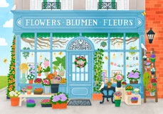 Postkarte Der zauberhafte Blumenladen