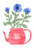 Postkarte ALLES LIEBE! - Flockenblumen