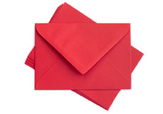 Briefumschlag Briefumschlag B6, Farbe: rot