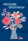 Doppelkarte HERZLICHEN GLÜCKWUNSCH! - Strauß