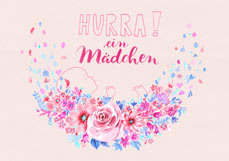 Doppelkarte HURRA! Ein Mädchen