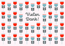 Doppelkarte Vielen Dank! - Blumenmuster