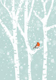 Doppelkarte Rotkehlchen im Winterwald