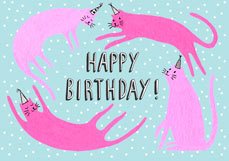 Doppelkarte HAPPY BIRTHDAY CATS