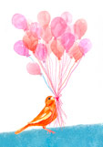 Doppelkarte balloon birdy