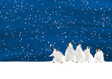 Doppelkarte Kleine Pinguine