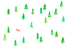 Doppelkarte Füchslein im Winterwald