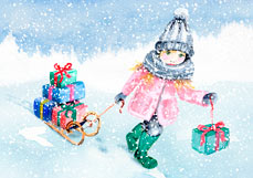 Doppelkarte Mein Schlitten voller Geschenke