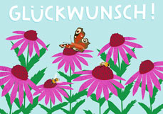 Doppelkarte GLÜCKWUNSCH! - Schmetterlingswiese