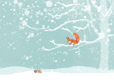 Doppelkarte Eichhörnchen im Winterwald