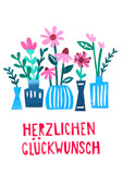 Doppelkarte HERZLICHEN GLÜCKWUNSCH - Vasen