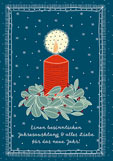 Doppelkarte Weihnachten & Neujahr - Kerzenlicht