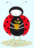 Doppelkarte Marienkäferchen