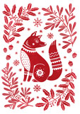 Doppelkarte Weihnachtsfuchs