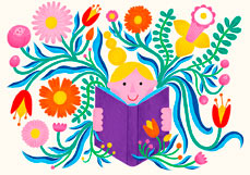 Doppelkarte Bücher lassen die Fantasie erblühen