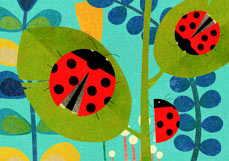 Doppelkarte Marienkäfer