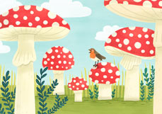 Doppelkarte Im Fliegenpilzwald