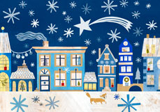 Doppelkarte Weihnachten in der Stadt