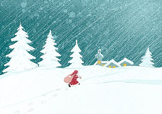 Doppelkarte Der Weihnachtsmann kommt