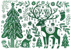 Doppelkarte Weihnachtshirsch