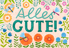 Doppelkarte Alles GUTE! - Libellen
