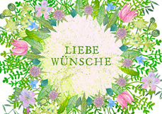 Doppelkarte LIEBE WÜNSCHE - Blumenkranz