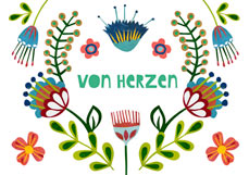 Doppelkarte Von HeRZen - Blumenornament