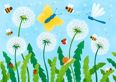 Doppelkarte Magische Pusteblumenwiese