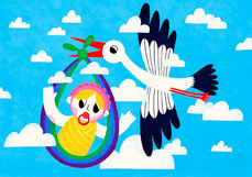 Doppelkarte Alles Liebe zur Geburt!