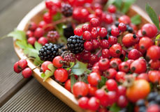 Postkarte Beerenkörbchen