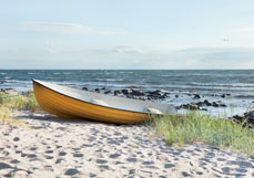 Postkarte Das gelbe Ruderboot