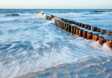 Postkarte Abendsonne an der Buhne