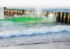 Postkarte Welle aus Glas