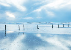 Postkarte Hellblauer Abend am Meer