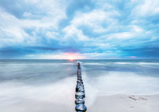 Postkarte Sonnenstrahlen bezaubern Buhne