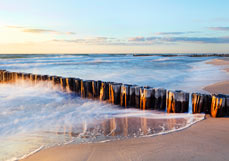 Postkarte Abendglühen liebt Wellenspiel
