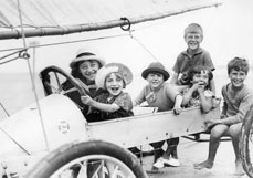 Postkarte Sommerferien im Strandsegler