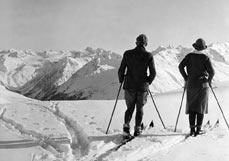Postkarte Langlauffreuden mit Aussicht