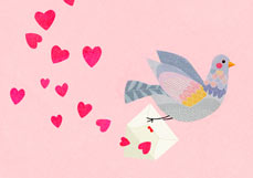 Postkarte Brieftäubchen