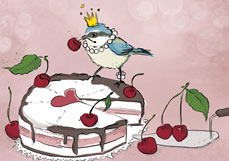 Postkarte Mhhh, Torte!