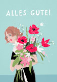 Postkarte ALLES GUTE! - Mohnblumen