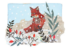 Postkarte Winterfuchs