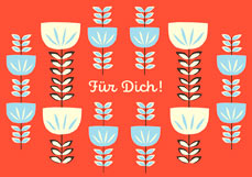 Postkarte Für Dich! - Retroblumen