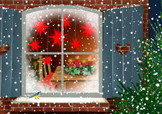 Postkarte (VORORDER) Weihnachtliches Leuchten in der Stube