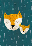 Postkarte Waldfüchse träumen