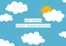 Postkarte AUF REGEN FOLGT SONNENSCHEIN