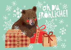 Postkarte oh DU fRöhliCHE! - Bär