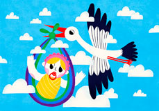 Postkarte Alles Liebe zur Geburt!