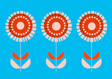 Postkarte Drei schöne Blumen